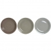 Assiettes DKD Home Decor Marron Gris Grès 26,5 x 26,5 x 3 cm 18 Pièces