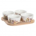 Set de Aperitiv DKD Home Decor 19,7 x 19,7 x 1 cm Natural Albastru Multicolor Gresie Cottage Case