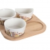 Set de Aperitiv DKD Home Decor 19,7 x 19,7 x 1 cm Natural Albastru Multicolor Gresie Cottage Case