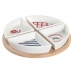 Set de Aperitiv DKD Home Decor 21,5 x 21,5 x 1 cm Roșu Albastru Alb Gresie Mediterană Case