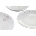 Pusdienas Aprīkojuma Komplekts DKD Home Decor Balts Rozā Porcelāns Scandi 18 Daudzums 27 x 27 x 3 cm