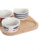 Set voor voorgerechtjes DKD Home Decor 19,7 x 19,7 x 1 cm Natuurlijk Rood Blauw Wit Keramiek Mediterrane Huizen