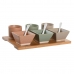 Set za Predjelo DKD Home Decor 28 x 18,8 x 1,5 cm Porculan Pisana Bambus 10 Dijelovi Skandinavski