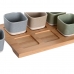 Set za Predjelo DKD Home Decor 21,6 x 15 x 1,5 cm Portselan Mitmevärviline Bambus Skandinaavia