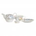 Juego da Chaleira DKD Home Decor Porcelana Azul Terracota Branco Amarelo (3 Unidades)