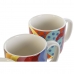 Piece Coffee Cup Set DKD Home Decor Multicolour Coral Bamboo Dolomite Modern 180 ml