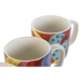 Set de Căni de Cafea DKD Home Decor Multicolor Coral Bambus Dolomite Modern 180 ml