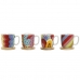 Set de Căni de Cafea DKD Home Decor Multicolor Coral Bambus Dolomite Modern 180 ml