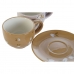 Set de Căni de Cafea DKD Home Decor Galben Roz Muştar Liliachiu Metal Dolomite 180 ml