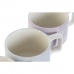 Piece Coffee Cup Set DKD Home Decor Green Sky blue Lilac Metal Bamboo Dolomite 260 ml
