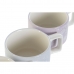 Set med kaffekoppar DKD Home Decor Grön Himmelsblå Lila Metall Bambu Dolomite 260 ml