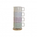 Vnt. kavos puodelių rinkinys DKD Home Decor Žalia Dangaus mėlynumo Alyvinė Metalinis Bambukas Dolomite 260 ml