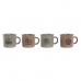 Set de Căni de Cafea Home ESPRIT Albastru Roz Gresie 180 ml 4 Piese