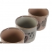 Set de Căni de Cafea Home ESPRIT Albastru Roz Gresie 180 ml 4 Piese