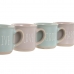 Set Šalica za Kavu Home ESPRIT Plava Roza Gres Keramika gradski 180 ml 4 Dijelovi