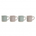 Set di 4 Tazze Mug Home ESPRIT Azzurro Rosa Gres 355 ml 9,7 x 7 x 9,2 cm