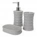 Set de Baie 89457 Unde Ceramică Gri Metal (3 pcs)