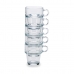 Set med kaffekoppar 27010 Transparent Glas 260 ml (26 cl)