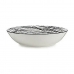 Plato Hondo Rayas Porcelana Negro Blanco 20 x 4,7 x 20 cm