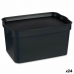 Opbergbak met Deksel Antraciet Plastic 2,3 L 13,5 x 11 x 20 cm (24 Stuks)