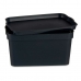 Opbergbak met Deksel Antraciet Plastic 2,3 L 13,5 x 11 x 20 cm (24 Stuks)