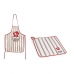 Set Delantal Paño de Cocina 60 x 0,3 x 80 cm Rojo Blanco 80 % algodón 70 % algodón (2 pcs)