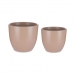 Set de pots Ø 22 cm Ø 28 cm 2 Pièces Beige Argile