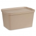 Oppbevaringsboks med Lokk Beige Plast 24 L 29,3 x 24,5 x 45 cm (6 enheter)