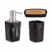 Ensemble de Bain Marron Noir Bambou Plastique