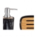 Bath Set Brown Black Bamboo Plastic