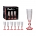 Champagneglas Vivalto Pink Gennemsigtig Glas 180 ml Points (6 enheder)