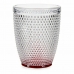 Vaso Rojo Puntos Transparente Vidrio 300 ml (6 Unidades)