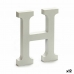 Letter H Wood White (1,8 x 21 x 17 cm) (12 Units)