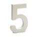 Numere 5 Lemn Alb (1,8 x 21 x 17 cm) (12 Unități)