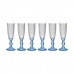 Champagne glass Points Blue Transparent Glass 6 Units (180 ml)