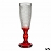 Champagne glass Vivalto PR-00719B/BHA6 Red Transparent Glass 180 ml Points (6 Units)