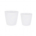 Conjunto de Vasos 2 Peças Ø 22 cm Ø 28 cm Branco Argila