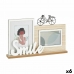 Cadre photo Smile 2 photos Noir Marron Bois MDF (6 Unités) (40 x 27 x 6 cm)