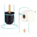 Toiletrolhouder Blauw Metaal Bamboe 17 x 57 x 16,5 cm (6 Stuks)