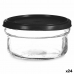 Runde Lunchbox mit Deckel Schwarz Durchsichtig Kunststoff Glas 12 x 6 x 12 cm 415 ml