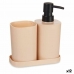 Badezimmer Set Berilo B8108-S3-BEIGE Schwarz Beige Polypropylen (12 Stück)