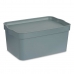 Caja de Almacenaje con Tapa Kipit TP594-2 Gris Plástico 7,5 L 21 x 14,2 x 32 cm (12 Unidades)