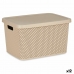 Opbergbak met Deksel Kipit 041262-5 Beige Plastic 19 L 28 x 22 x 39 cm (12 Stuks)