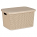 Oppbevaringsboks med Lokk Beige Plast 19 L 28 x 22 x 39 cm (12 enheter)