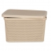 Oppbevaringsboks med Lokk Beige Plast 19 L 28 x 22 x 39 cm (12 enheter)