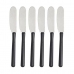Smørkniv Svart Sølv Rustfritt stål Plast Smørkniv (12 enheter)