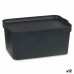 Oppbevaringsboks med Lokk Antrasitt Plast 7,5 L 21 x 14,2 x 32 cm (12 enheter)