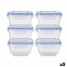 Ensemble de Boîtes à Lunch Hermétique Bleu Transparent Plastique 900 ml 14,5 x 8,5 x 14,5 cm (8 Unités)