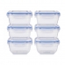 Conjunto de Lancheiras Leknes 30103 Azul Transparente Plástico 900 ml 14,5 x 8,5 x 14,5 cm Hermético (8 Unidades)