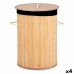 Coș pentru rufe murdare Natural Negru Metal Bambus 48 L Lemn MDF (4 Unități)